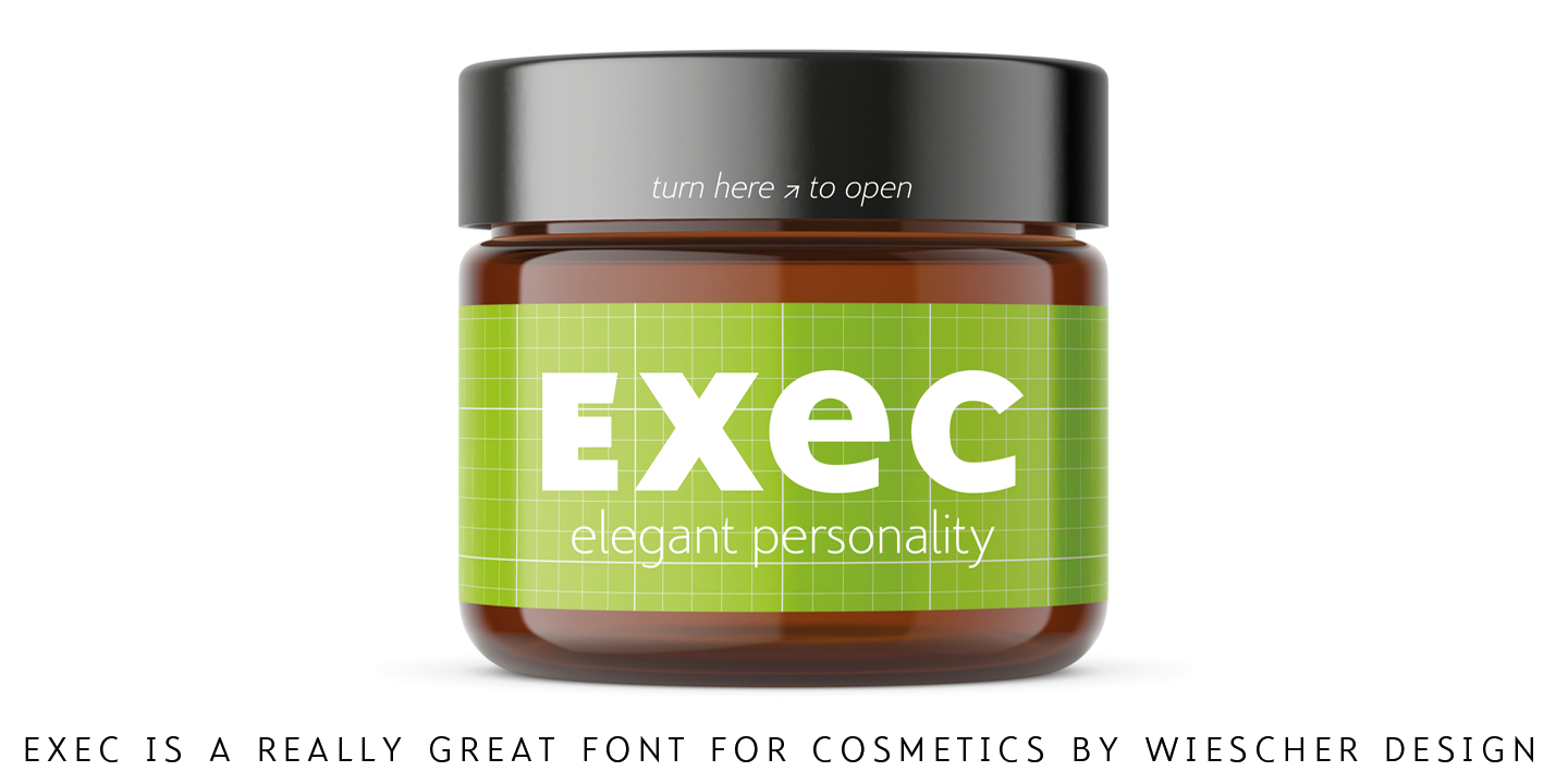 Пример шрифта Exec Extra light Italic